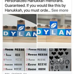 Personalised menorahs. Great for gifts for kids or the perfect host